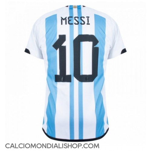Maglie da calcio Argentina Lionel Messi #10 Prima Maglia Mondiali 2022 Manica Corta